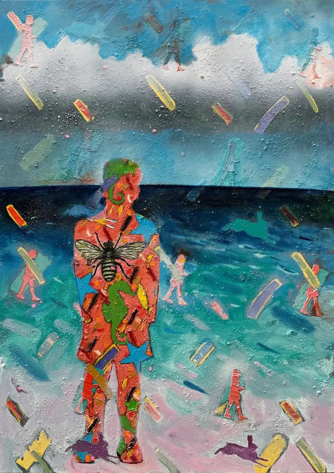 All At Sea by Mark Painter — Oil paint on wooden panel, 84.1 × 59.4 cm (2026) from the series The Spaces in Between
