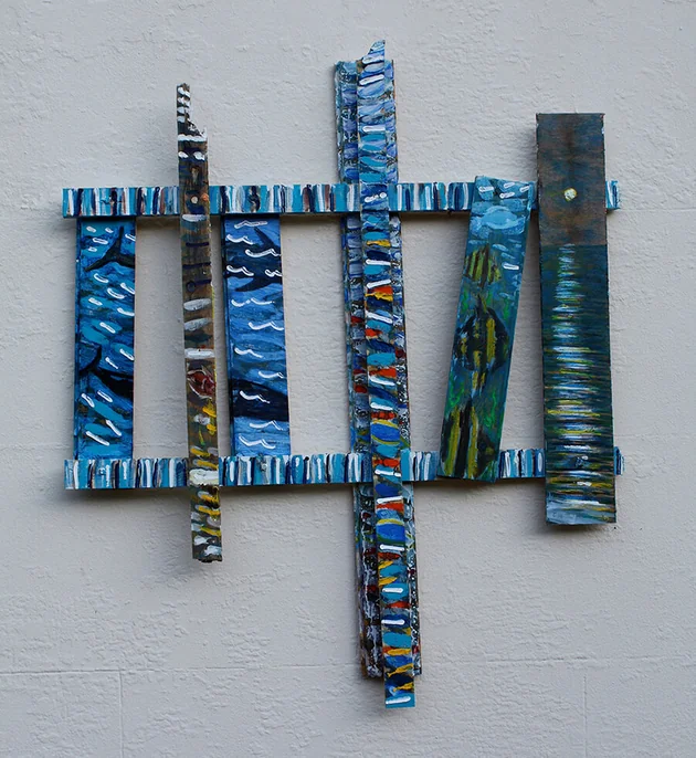 Cat Food by Mark Painter — Mixed Paint on Reclaimed Wood (2015)