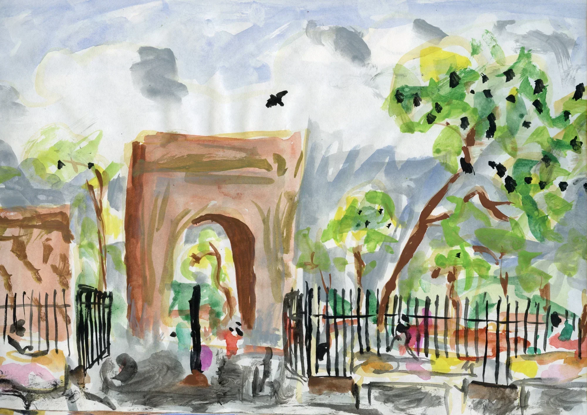 India watercolour I by Mark Painter — Watercolour (Early 1980s), from the series 40 Years Apart