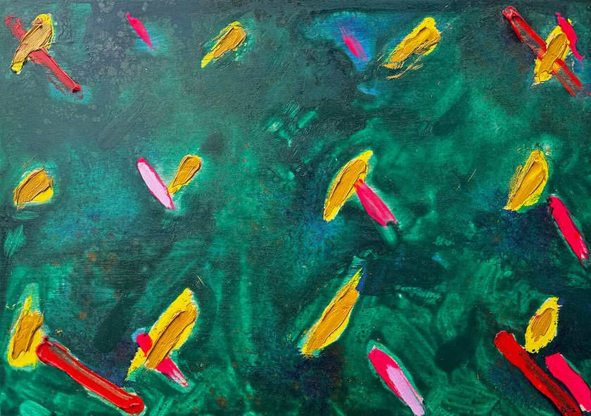 According to Whom by Mark Painter — Oil on Wood (2023)