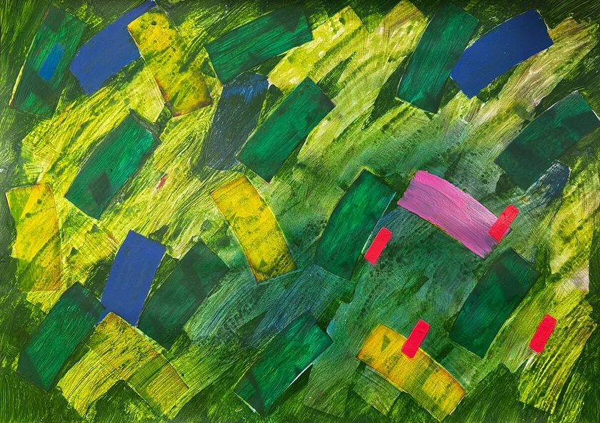 Quanta 2 by Mark Painter — Acrylic on Paper (2025)