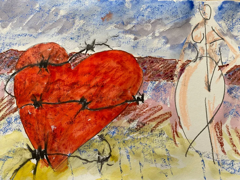 Rebel Heart by Mark Painter — Acrylic on Paper (2021)