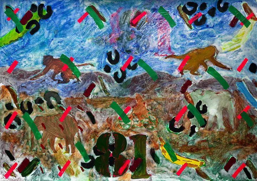 Flight To india by Mark Painter — Acrylic on Paper (2025)