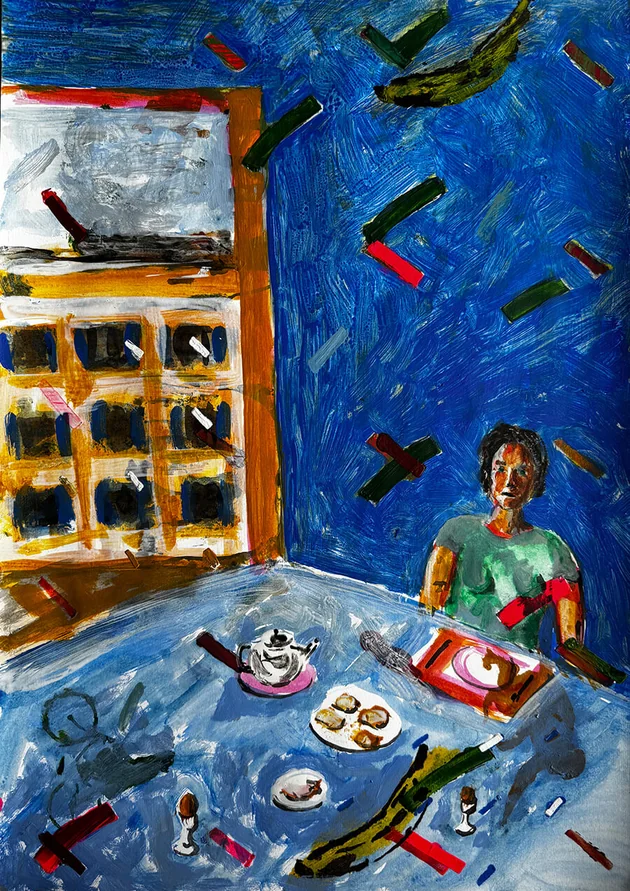 Breakfast by Mark Painter — Acrylic on Paper (2025)