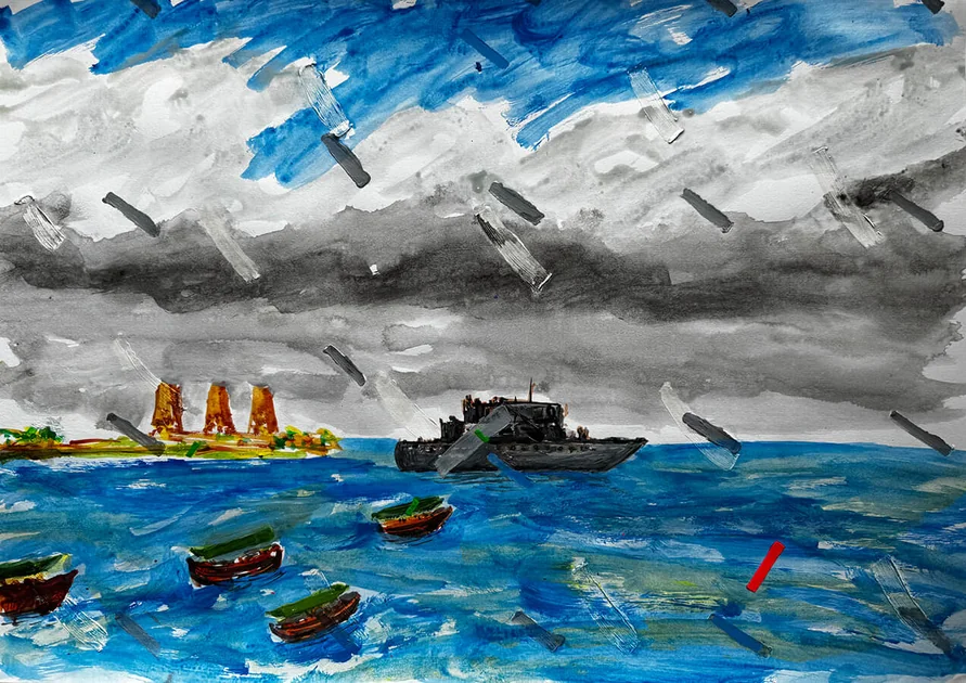 The Ferry by Mark Painter — Acrylic on Paper (2025)