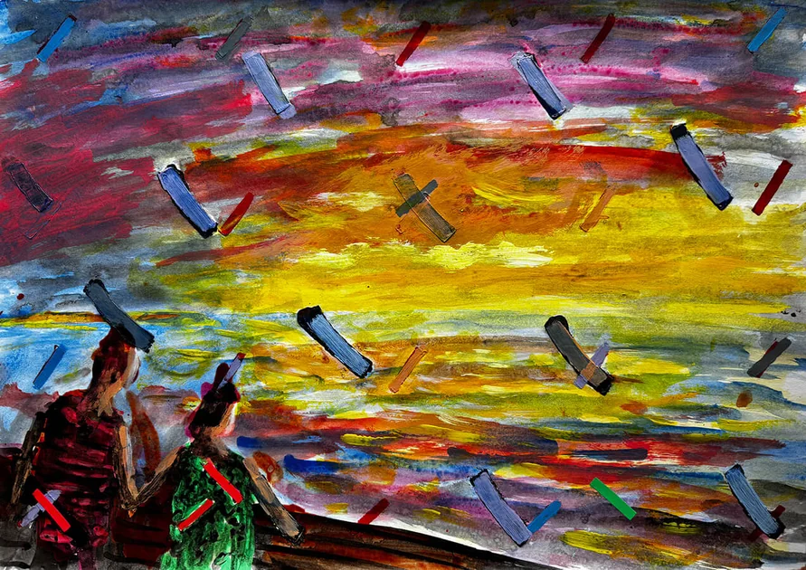 Stolen Sunset by Mark Painter — Acrylic on Paper (2025)