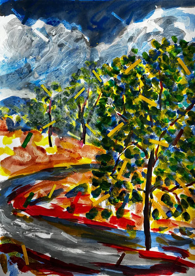 Away From The Touts by Mark Painter — Acrylic on Paper (2025)