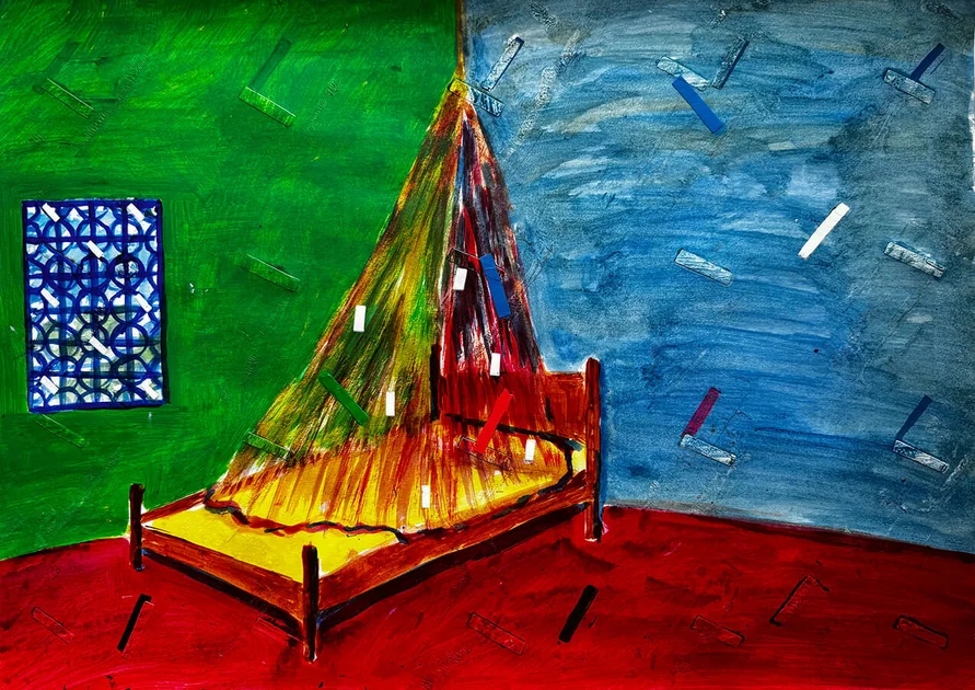 Mosquito Net by Mark Painter — Acrylic on Paper (2025)