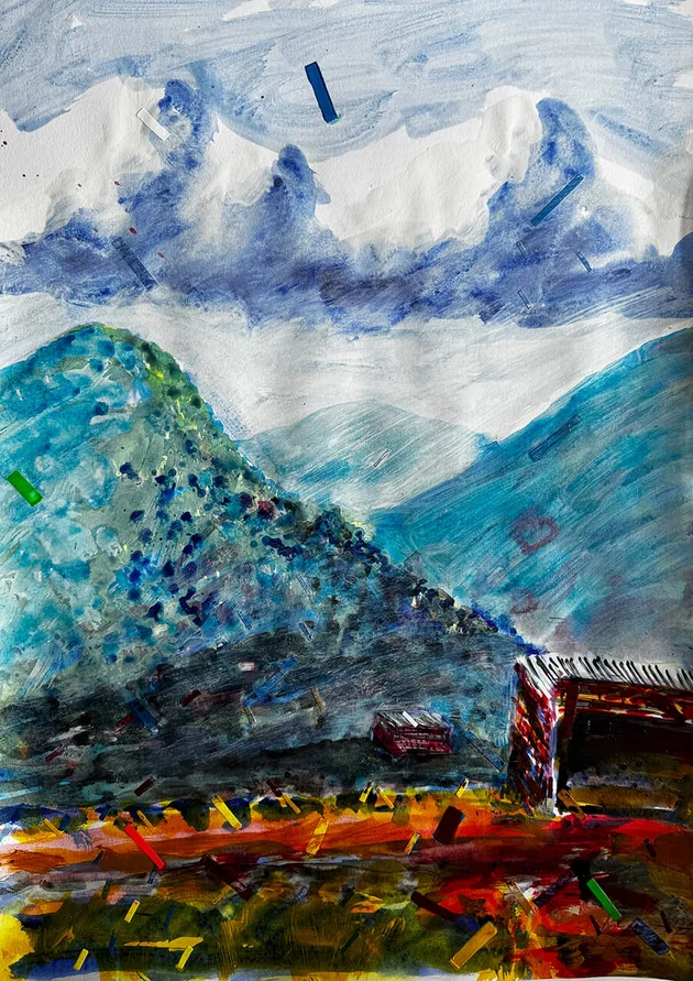 Please Stop by Mark Painter — Acrylic on Paper (2025)