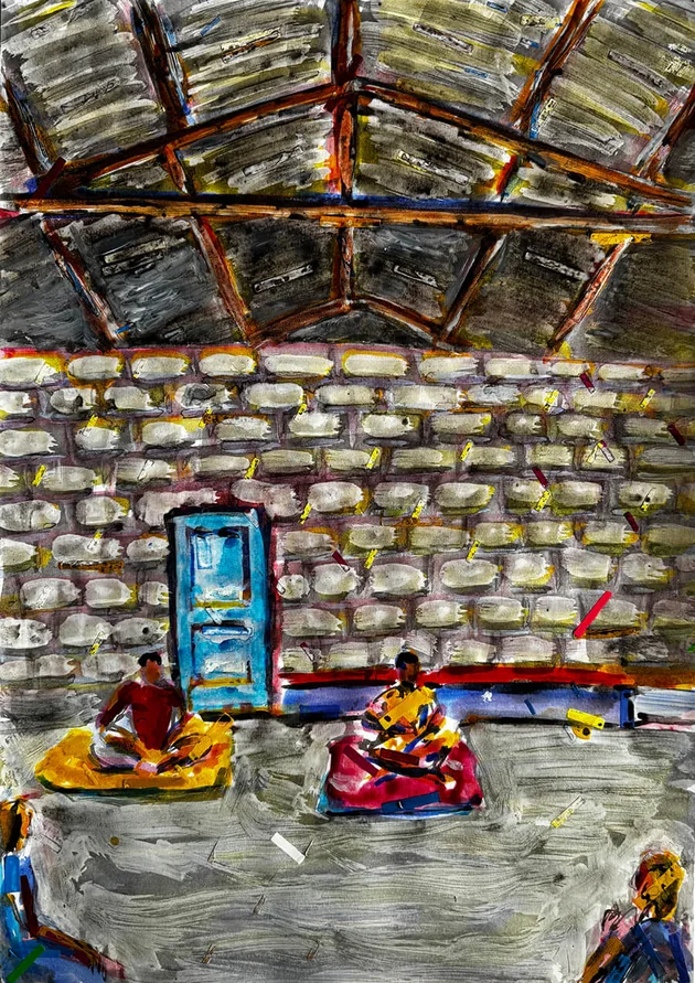The Rest Stop by Mark Painter — Acrylic on Paper (2025)