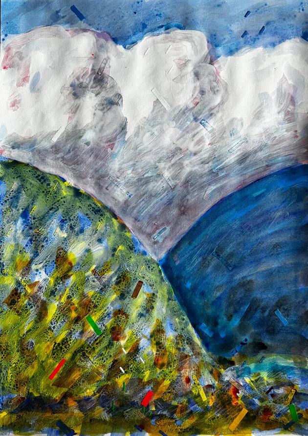 Adam's Pique by Mark Painter — Acrylic on Paper (2025)