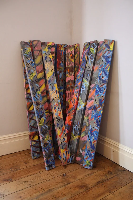Indian Summer by Mark Painter — Reclaimed Wood and Recycled paint (2016)